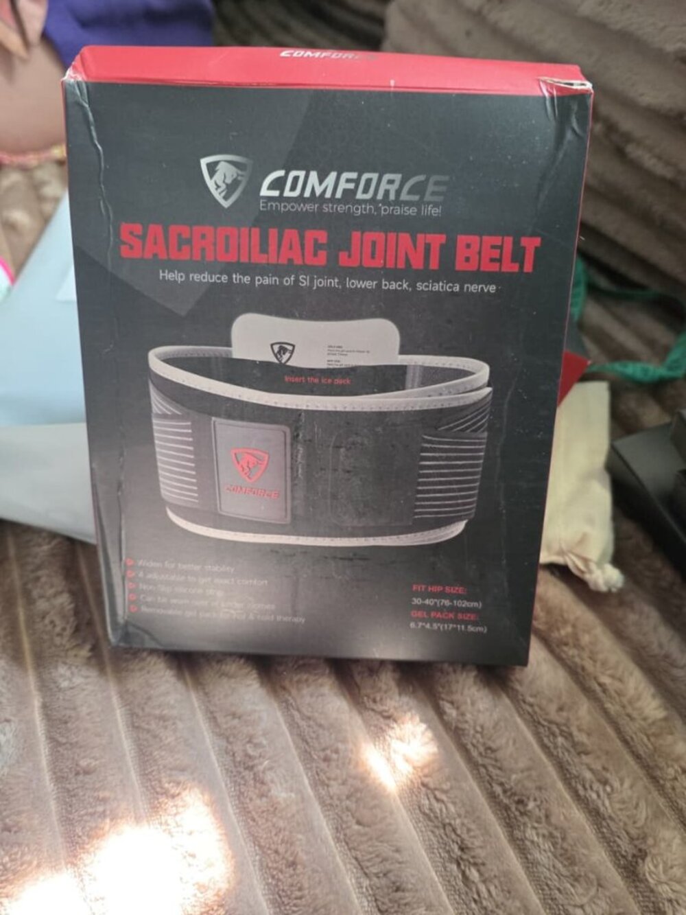 COMFORCE Sacroiliac SI Joint Belt Beige Adjustable Hip Support - New in Box